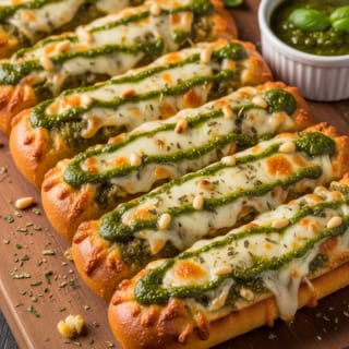 Pesto & Cheesy Garlic Bread Stix